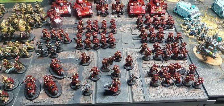 Warhammer Blood Angels leger, Hobby en Vrije tijd, Wargaming, Zo goed als nieuw, Warhammer, Figuurtje(s), Geverfd, Ophalen of Verzenden