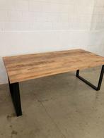 Te koop mango houten tafel  zwartstalen u poten mangohout, Ophalen, 200 cm of meer, Zo goed als nieuw, Vijf personen of meer