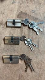3x Cilinder slot 60mm, Doe-het-zelf en Verbouw, Ophalen of Verzenden, Zo goed als nieuw, Rvs, Slot