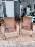 2 suède fauteuil Zeer Goed onderhouden!, Huis en Inrichting, Fauteuils, Ophalen, Zo goed als nieuw, 75 tot 100 cm, Leer