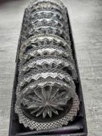 Vintage glazen onderzetters ! 10 stuks in origineel doosje, Antiek en Kunst, Ophalen of Verzenden