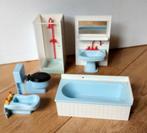 Vintage badkamer poppenhuis lichtblauw Modella retro plastic, Ophalen of Verzenden, Zo goed als nieuw, Poppenhuis