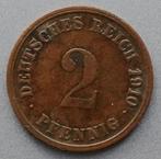 2 Pfennig Duitse Keizerrijk 1910, Postzegels en Munten, Munten | Europa | Niet-Euromunten, Duitsland, Ophalen of Verzenden, Losse munt