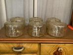 6 vintage glazen lampenkappen, Ophalen of Verzenden, Zo goed als nieuw, Rond, Minder dan 25 cm