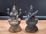 paar antieke bronzen beelden Lakshmi en Saraswati h= 22,5cm, Antiek en Kunst, Ophalen of Verzenden, Brons
