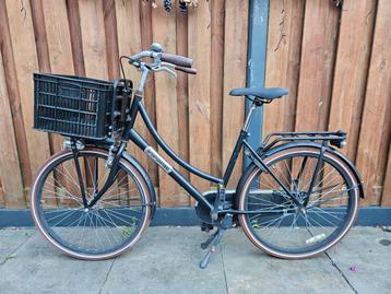 Popal meisjes fiets 26 inch mat zwart transport krat mandje beschikbaar voor biedingen