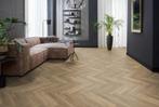Click Visgraat PVC Yup Natural 16,2m², Ophalen, Overige typen, Nieuw, Bruin