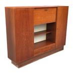 Vintage Wandmeubel Highboard Jaren 60 Teak Fineer Design, Vintage, Gebruikt, 150 tot 200 cm, Ophalen of Verzenden