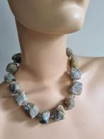 Blauwe Calciet Ketting - Chunky Stijl, Sieraden, Tassen en Uiterlijk, Kettingen, Ophalen, Blauw, Nieuw, Steen of Mineraal