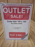 Zadar tafel 180x100 + Elba stoel, Ophalen, 4 zitplaatsen, Tuinset, Eettafel