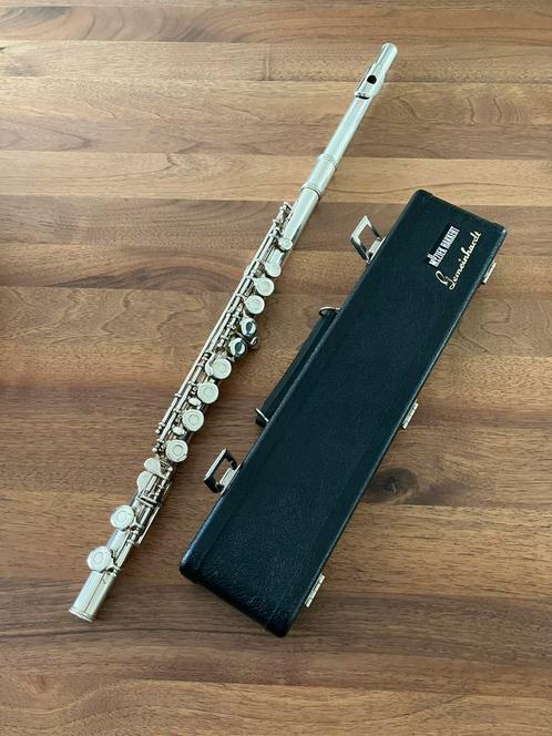 Verzilverde Gemeinhardt dwarsfluit model M2, Muziek en Instrumenten, Blaasinstrumenten | Dwarsfluiten en Piccolo's, Gebruikt, Dwarsfluit