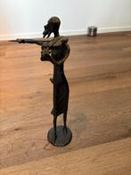 Bronzen Violiste Beeld - 33,5 cm, Antiek en Kunst, Ophalen of Verzenden