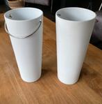 2 hoge vazen Eva Solo design by Tools mat wit chroom handvat, Steen, Wit, Ophalen of Verzenden, Zo goed als nieuw