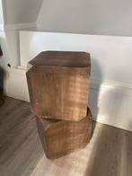 2x WOOOD Lio Bijzettafel - Donkerbruin Hout, Ophalen, Nieuw, Bruin, Hout