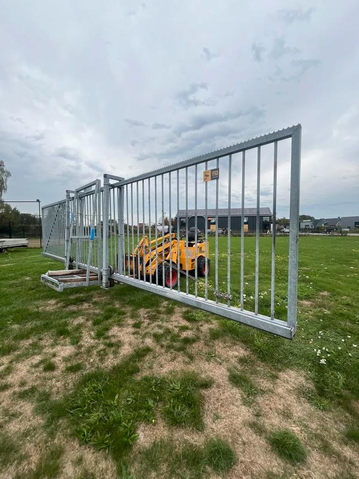 Verzinkte schuifpoort, Tuin en Terras, Tuinpoorten, Gebruikt, Schuifpoort, IJzer, 150 tot 200 cm, 200 cm of meer, Ophalen