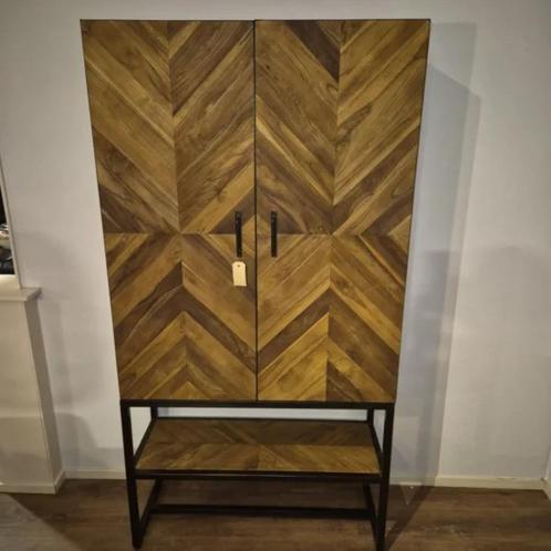 24459 Kast Visgraat-Motief Teak 1,05 m, Huis en Inrichting, Kasten | Kledingkasten, Nieuw, 200 cm of meer, 100 tot 150 cm, 25 tot 50 cm