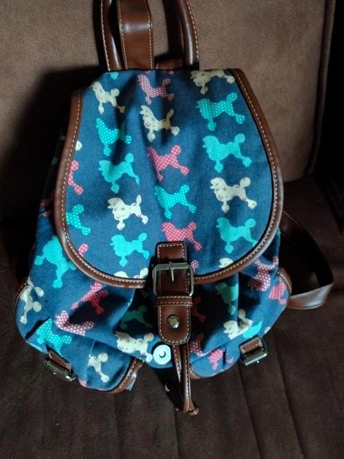 Amelie Gekleurde POEDELS Canvas Rugtas Rugzak Poedel Vintage, Sieraden, Tassen en Uiterlijk, Tassen | Schooltassen, Gebruikt, Rugtas