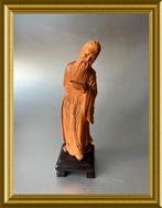 Oud Chinees houten beeldje, man houtsnijwerk, Antiek en Kunst, Ophalen of Verzenden