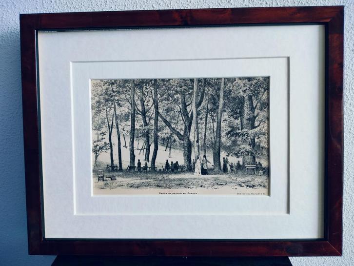 Craandijk Litho N-H Bergen Onder de Beuken 1880 (5), Antiek en Kunst, Kunst | Litho's en Zeefdrukken, Ophalen of Verzenden