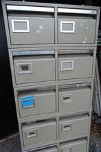 9 Metalen ladekastjes, vintage, Ophalen, Minder dan 50 cm, Gebruikt, 5 laden of meer
