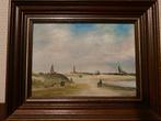 Schilderij Scheveningen kustlijn, Antiek en Kunst, Ophalen of Verzenden
