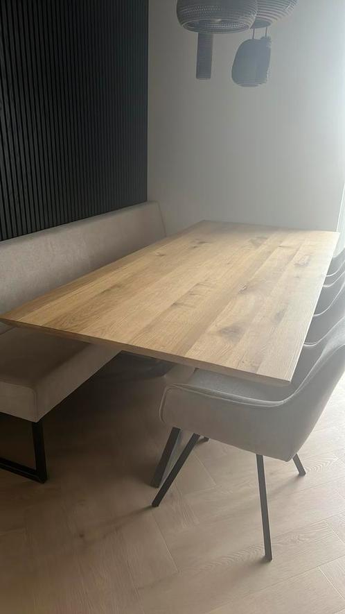 Eettafel 220x 100 cm Eiken, Huis en Inrichting, Tafels | Eettafels, Zo goed als nieuw, 50 tot 100 cm, 200 cm of meer, Vijf personen of meer