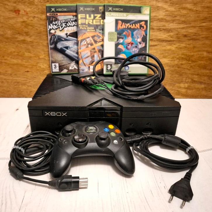 Xbox - Console met controller en games, Spelcomputers en Games, Spelcomputers | Xbox Original, Gebruikt, Met 1 controller, Met games