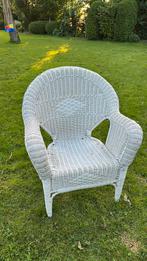 Witte rotan stoel landelijk, Ophalen, Gebruikt, Wit, Eén