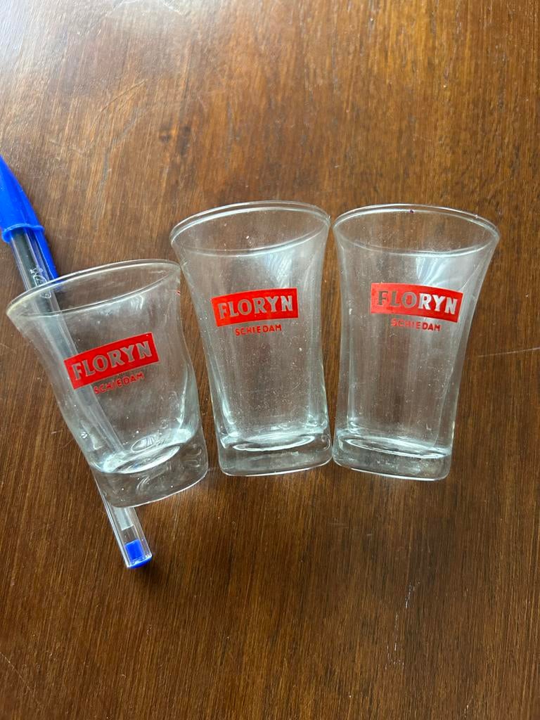 Floryn Schiedam Jenever Glaasjes - 3 stuks, Ophalen, Zo goed als nieuw