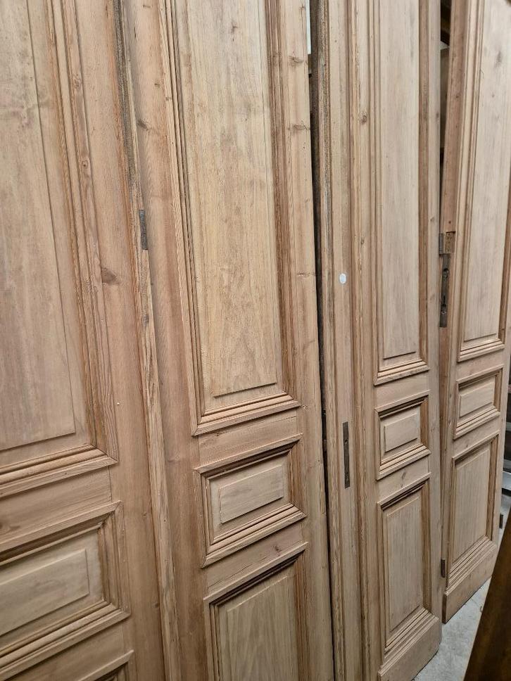 318,5hx268br Hoge 4-slag grenen paneeldeuren, scheidingswand, Antiek en Kunst, Antiek | Overige Antiek, Ophalen