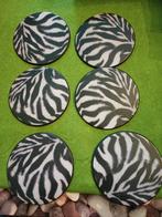 Zebraprint onderzetters 6 stuks, Huis en Inrichting, Ophalen of Verzenden, Nieuw, Glas of Kopje
