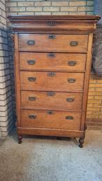 Antieke, zeeuwse ladekast, pronkstuk in de woonkamer., Huis en Inrichting, Kasten | Ladekasten, Ophalen, Gebruikt, 5 laden of meer