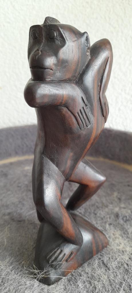 Zeldzaam oud art deco Aapje 15 cm bali 1950, Antiek en Kunst, Kunst | Beelden en Houtsnijwerken, Verzenden