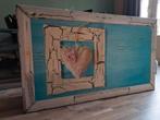 Tuin canvasdoek met hart op houten frame., Ophalen