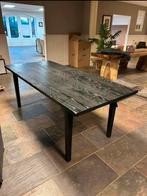 Eiken tafel zwart, Huis en Inrichting, Tafels | Eettafels, 200 cm of meer, 50 tot 100 cm, Nieuw, Landelijk