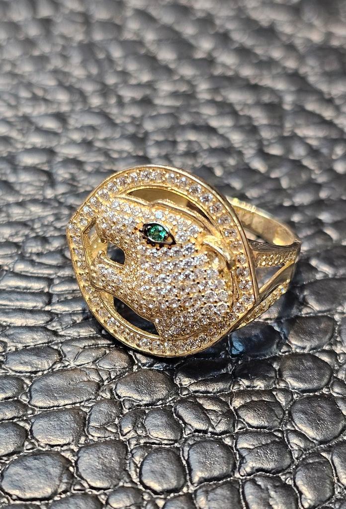 Prachtige panter 14k gouden ring, Sieraden, Tassen en Uiterlijk, Ringen, Nieuw, Dame, 17 tot 18, Goud, Goud, Ophalen of Verzenden