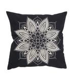 Mandala Lotus kussenhoes zwart 44 x 44 cm, Dekussenkraam@gmail.com, Overige kleuren, Verzenden, De kussenkraam