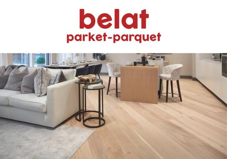 BELAT | Parochievloer € 31,45 / m², Doe-het-zelf en Verbouw, Vloerdelen en Plavuizen, Nieuw, Parket, Hout, 150 cm of meer, 10 tot 30 cm