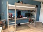 Grijze hoogslaper met bureau 200x90, merk Petite Amélie, Ophalen, Gebruikt, Eenpersoons, 200 cm