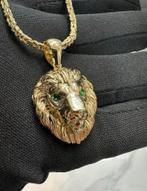 14K gouden koningsketting + leeuw hanger, Ophalen of Verzenden, Nieuw, Goud, Goud