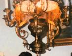 2 antieke degelijke koperen petroleumlampen omgezet naar 220, Antiek en Kunst, Antiek | Lampen, Ophalen of Verzenden