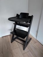 Tripp Trapp oak black met babyset en werkblad, Kinderen en Baby's, Kinderstoelen, Ophalen, Gebruikt, Meegroeistoel, Afneembaar eetblad