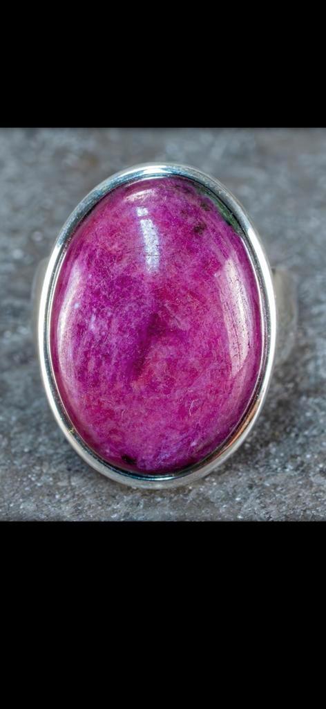 925 zilveren ring met natuurlijke Robijn van 55.25ct, Sieraden, Tassen en Uiterlijk, Ringen, Nieuw, Dame of Heer, 17 tot 18, Rood