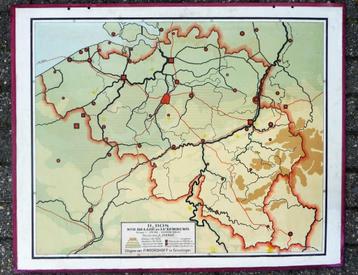 Oude schoolkaart van Belgie en Luxemburg beschikbaar voor biedingen