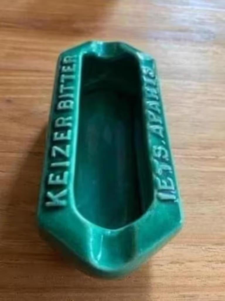 Vintage : Groene asbak Keizerbitter . Iets apart, Ophalen of Verzenden, Zo goed als nieuw, Gebruiksvoorwerp