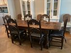 Eettafel met zes stoelen ( Antiek), Huis en Inrichting, Complete eetkamers, Ophalen of Verzenden, Gebruikt, Antiek, 4 tot 6 stoelen