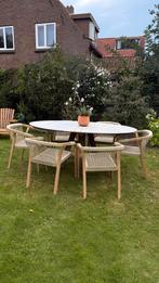 Bloomingville ovale Marmer Eettafel - Binnen/Buiten, Huis en Inrichting, Ophalen, Overige materialen, Gebruikt, 100 tot 150 cm