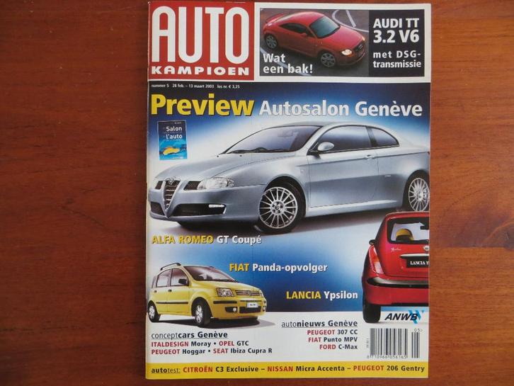 Autokampioen 5 2003 Audi TT V6, Alfa GT Coupé Lancia Ypsilon, Boeken, Auto's | Folders en Tijdschriften, Nieuw, Audi, Ophalen of Verzenden