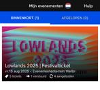 4x Lowlands 2025 kaart, Tickets en Kaartjes, Drie personen of meer, Meerdaags