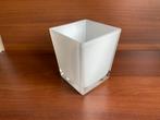 Witte glazen accubak groot, Wit, Ophalen of Verzenden, Minder dan 50 cm, Glas